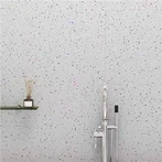 Balts Sparkle PVC sienu apšuvums